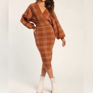 Lulu Plaid brown/orange dress